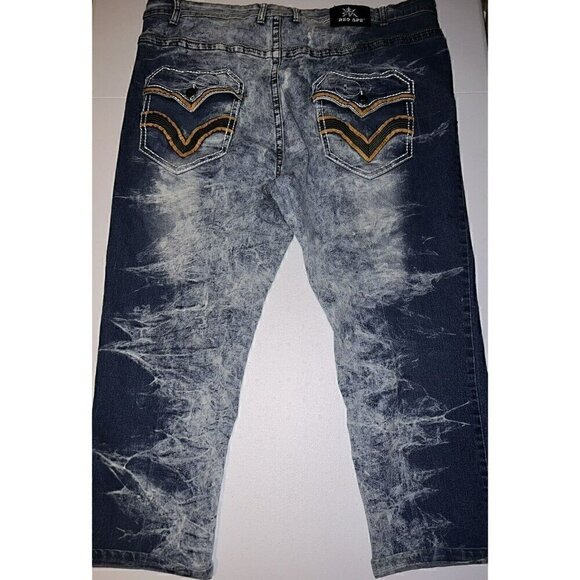 Red Ape Denim Jeans Stonewash 46/26 Stretchy, Stylish, Hip Hop - Picture 7 of 11